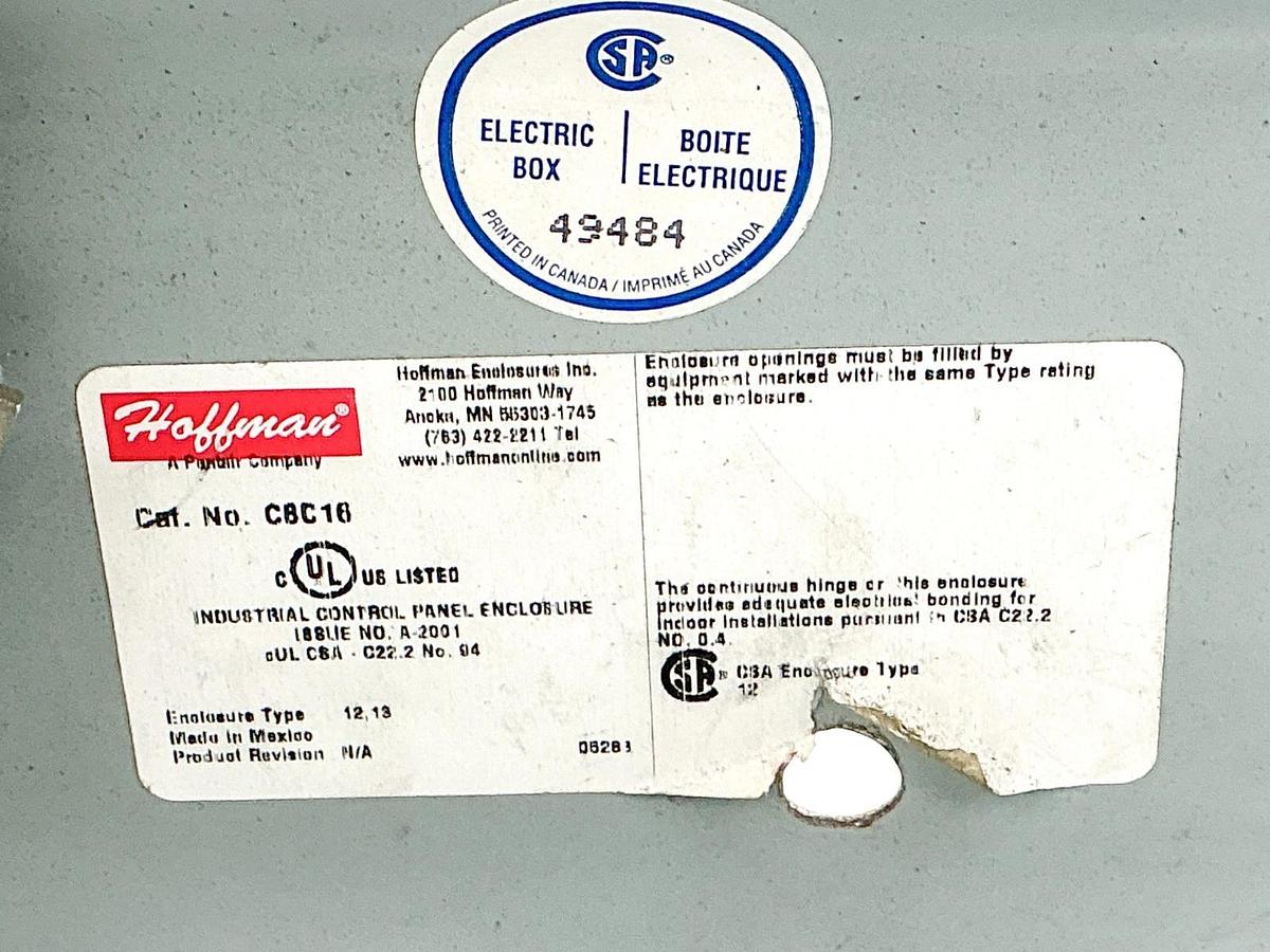 Used Hoffmann C8C16 Control Panel Enclosure