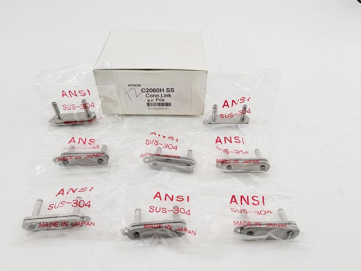 Lot of 8 New Hitatchi C2060-304 Connecting Links SUS-304 C2060H-SS