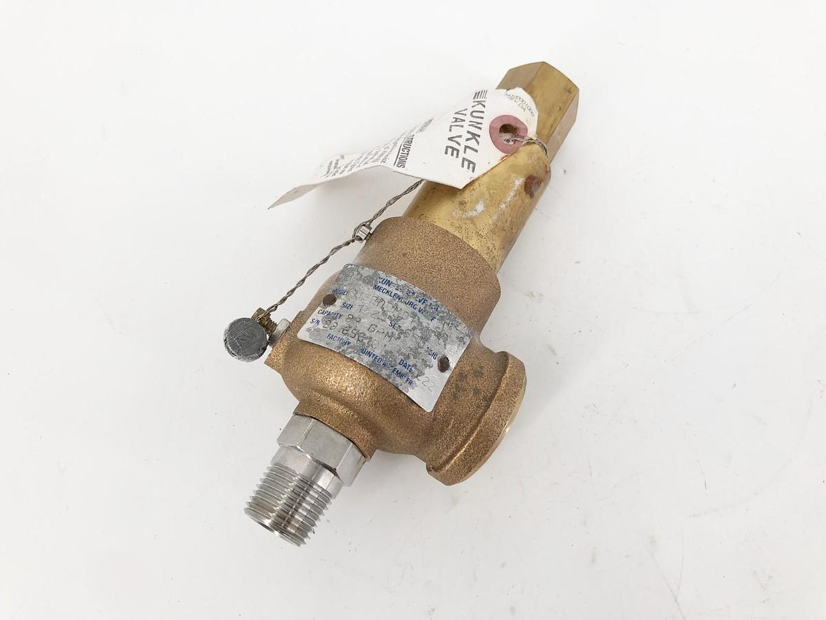 Used Kunkle 913BDCM01-JE Relief Valve 1/2" Set 650psig Capacity 88 GPM