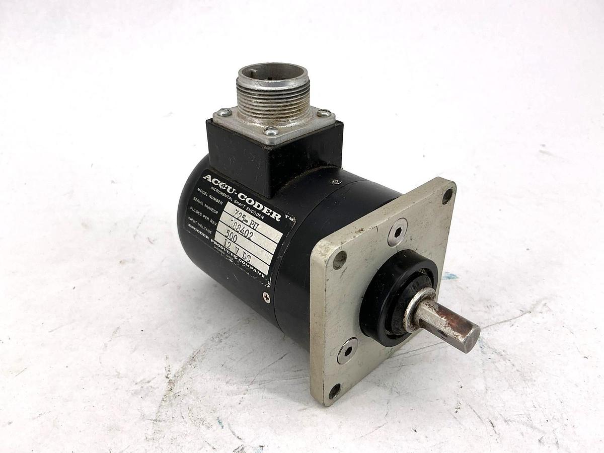 Used ACCU-CODER 725-PU Incremental Shaft Encoder 12VDC 500 Pulse Per Rev