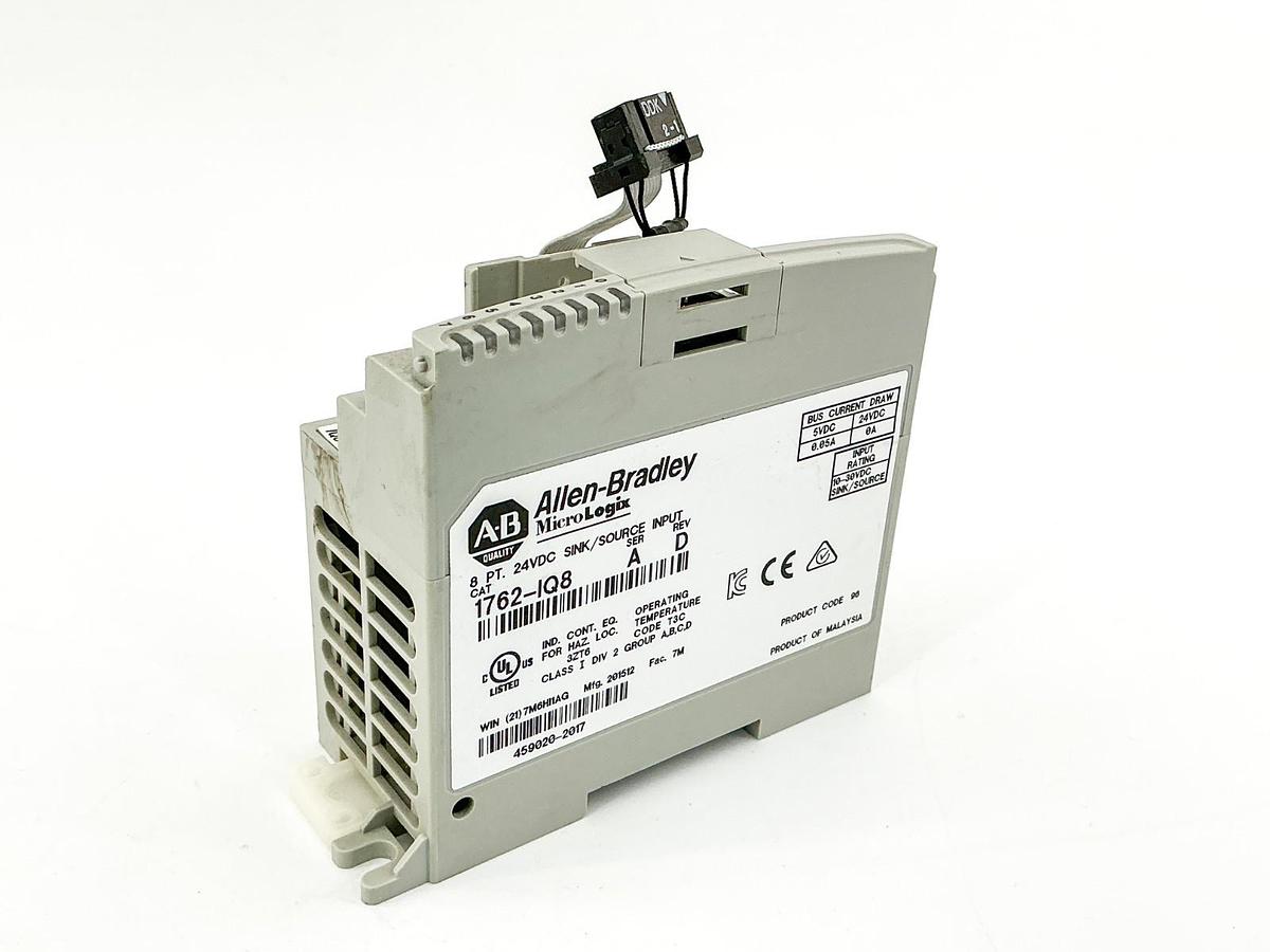 Used Allen Bradley 1762-IQ8 MicroLogix Input Module 8PT 24VDC Ser.A - No Box