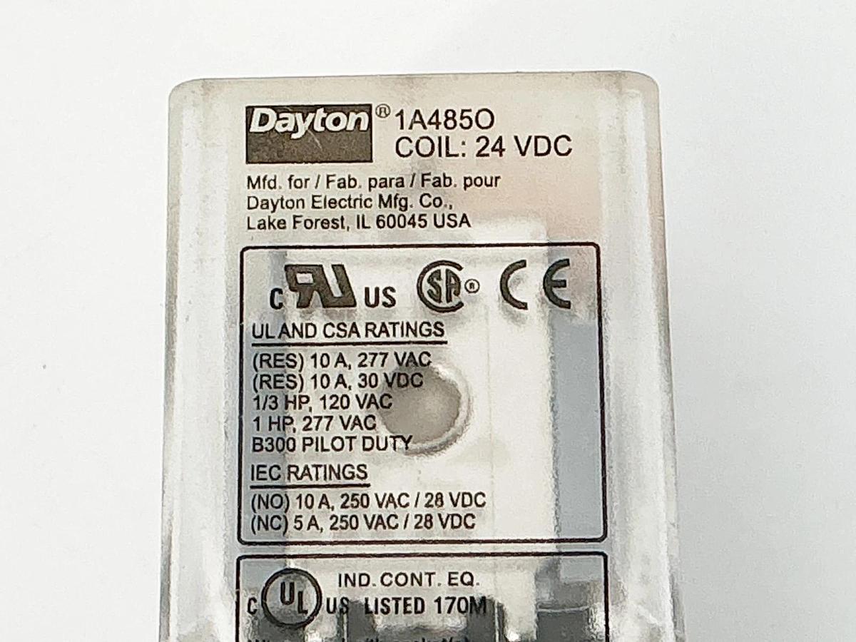 New Dayton 1A485O Relay Coil 24VDC 10A - No Box