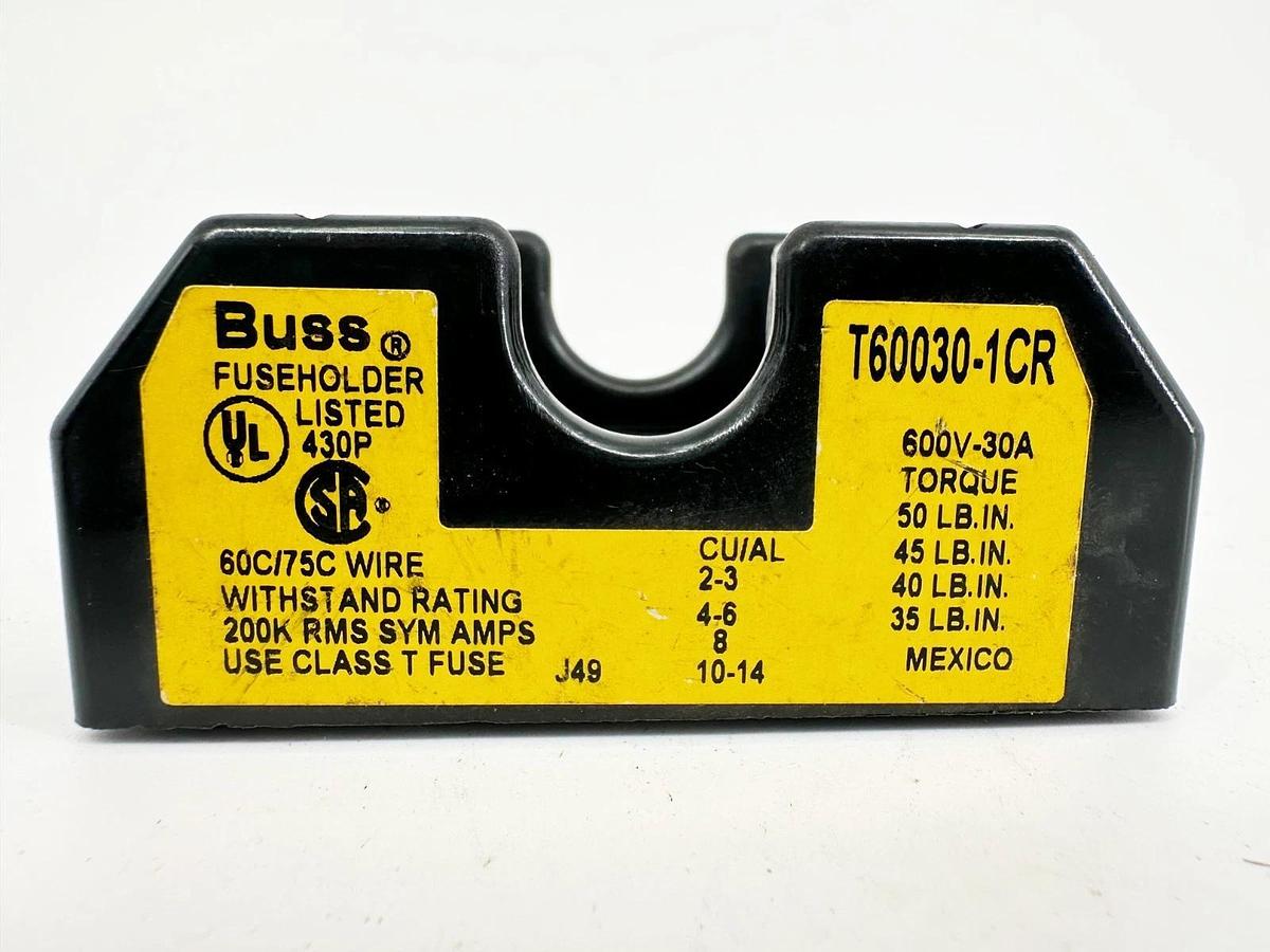 Lot of 2 New Bussmann T60030-1CR Fuse Holder / Block 30A 600V 1P