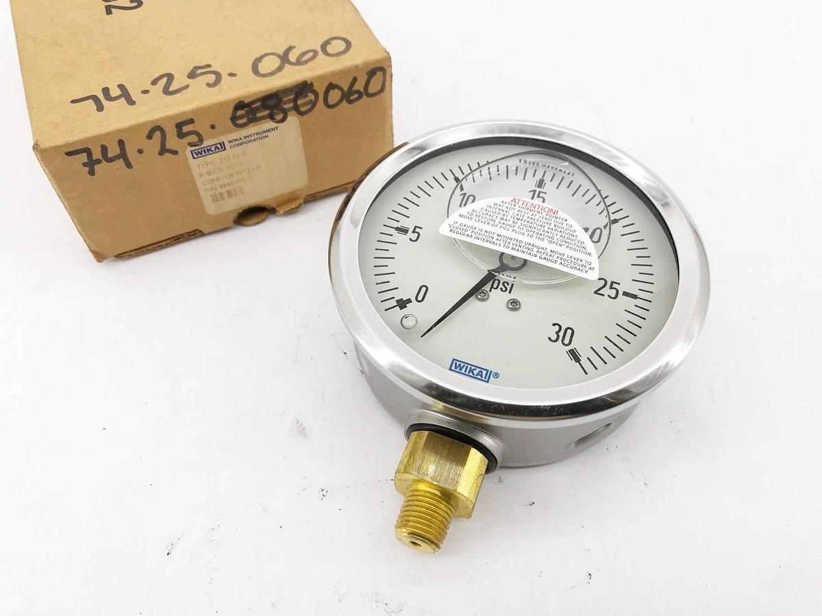 New Wika Type 213.53 4" Gauge 30psi 1/4" NPT LM 9699109