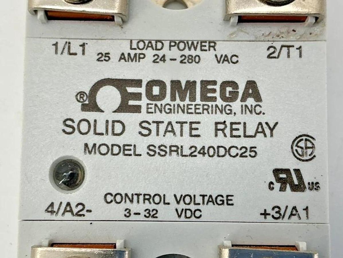 New Omega SSRL240DC25 Solid State Relay 25A 24-280VAC
