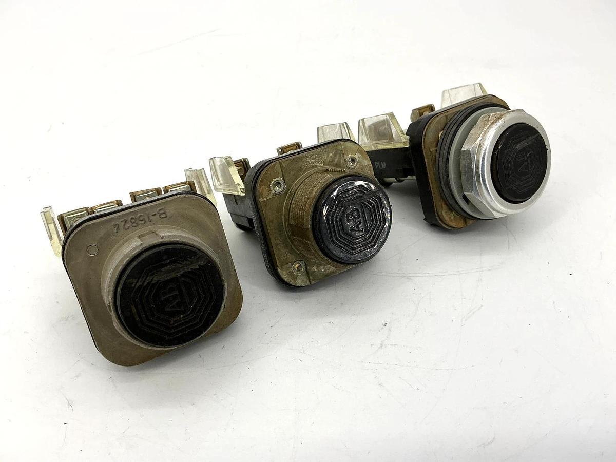 Used Assorted Lot of 3 Allen Bradley 800T-A Ser T 800T-A2 Ser N Pushbutton Black 800T