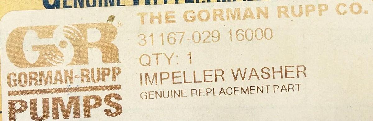 New Gorman-Rupp 31167-029-16000 Washer Impeller