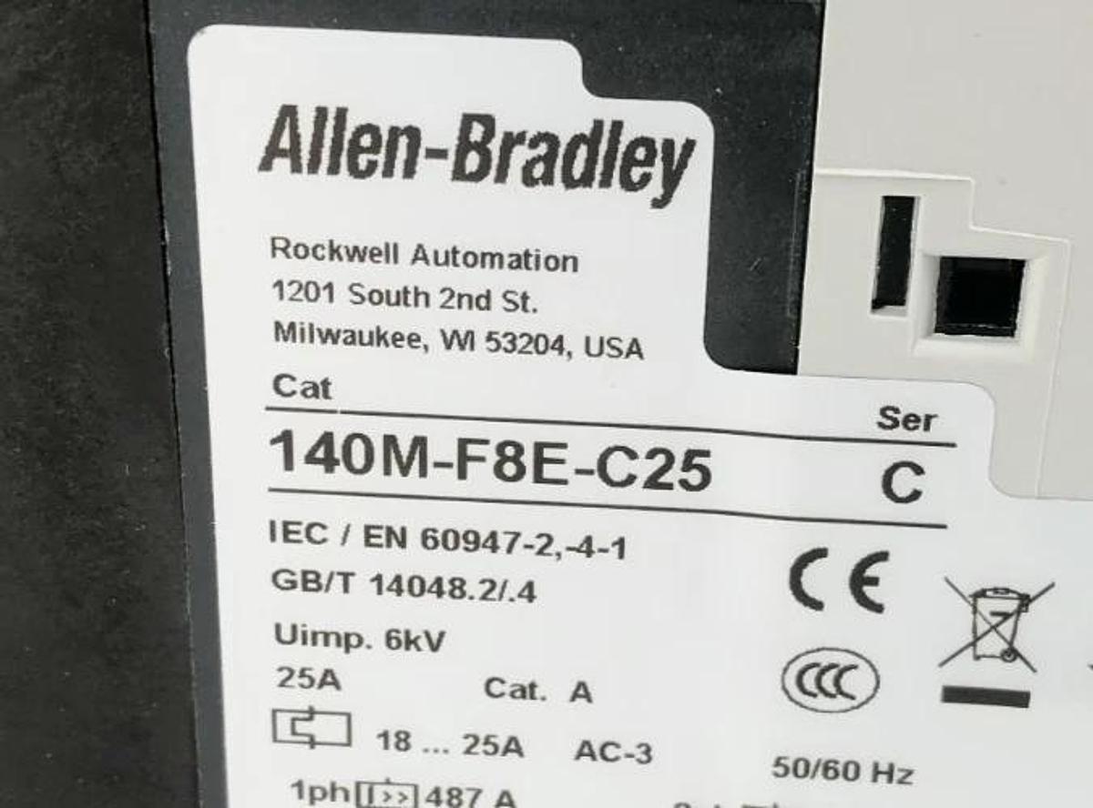 New Allen Bradley 140M-F8E-C25 Ser. C Motor Protector Circuit Breaker 18-25A