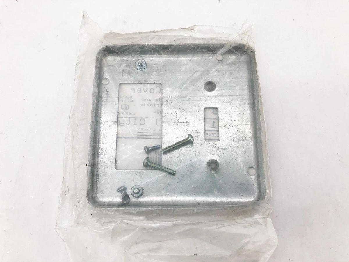Lot of 4 New Steel City RSL-18 Square Surface Covers Toggle + GFI 4-11/16"