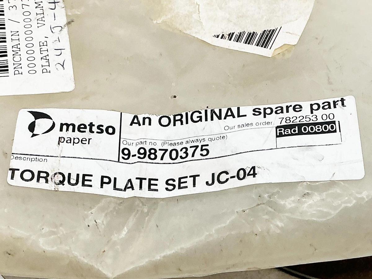 Used Metso Paper 9-9870375 Torque Plate Set JC-04