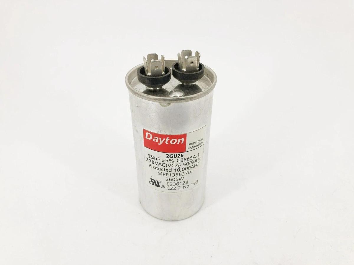 New Dayton 2GU26 Motor Run Capacitor 35μF 370VAC 50/60Hz MPP1356370J