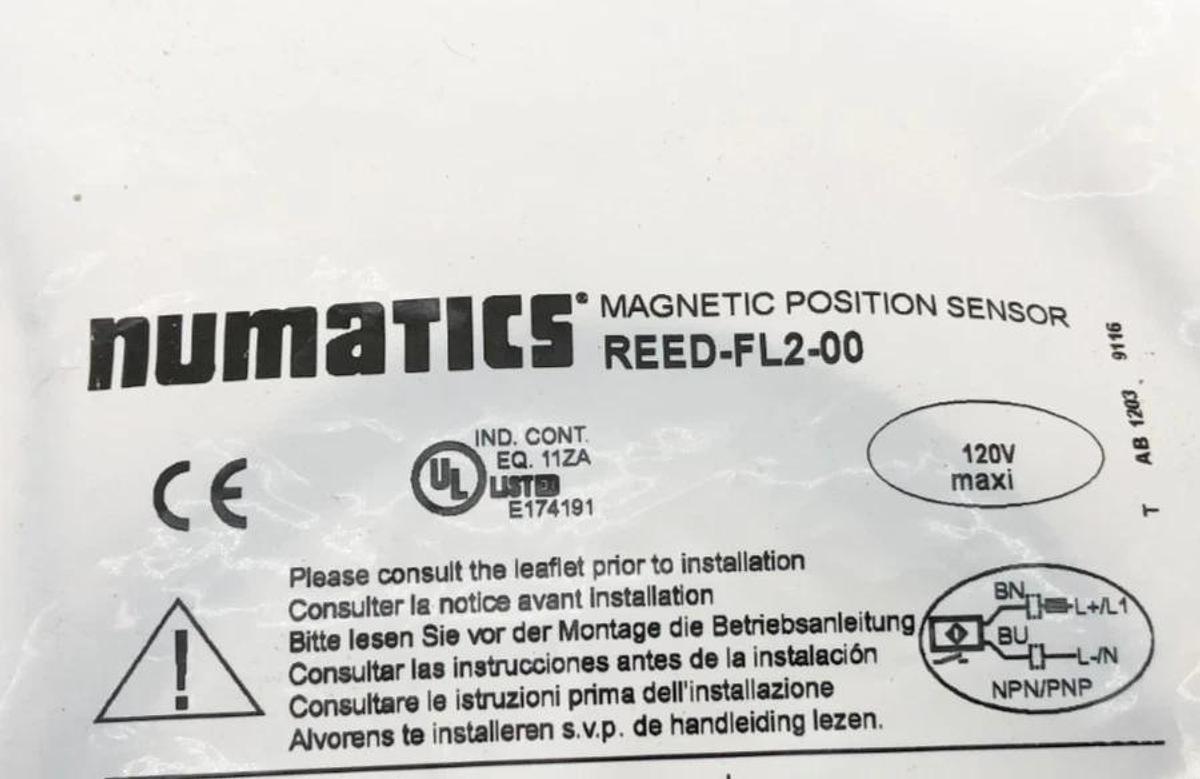 New Numatics REED-FL2-00 Magnetic Reed Switch 120VAC/DC Max