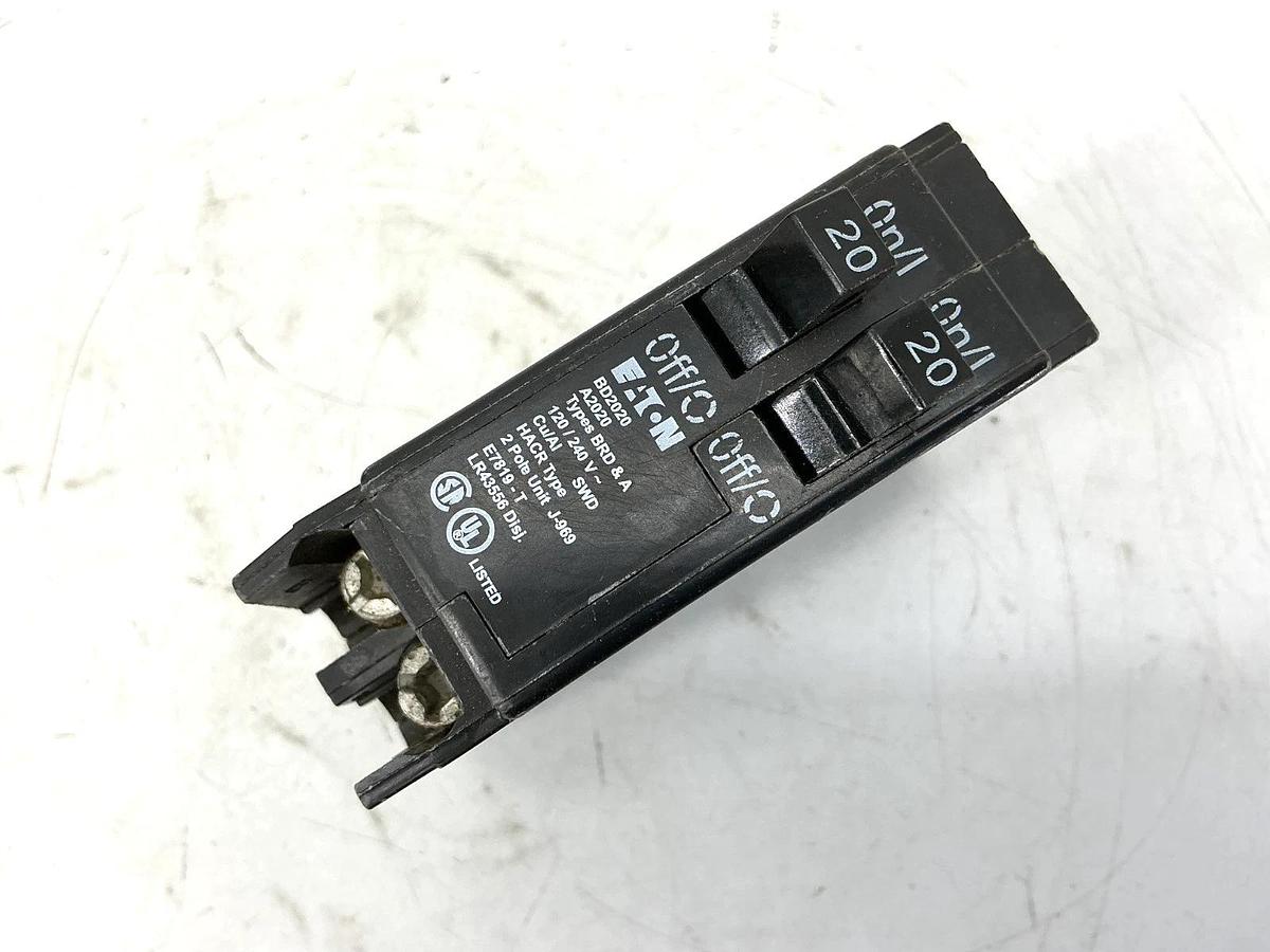 Used Lot of 3 Eaton Cutler-Hammer BD2020 Circuit Breaker Type BRD&A 2P 20A 240V A2020