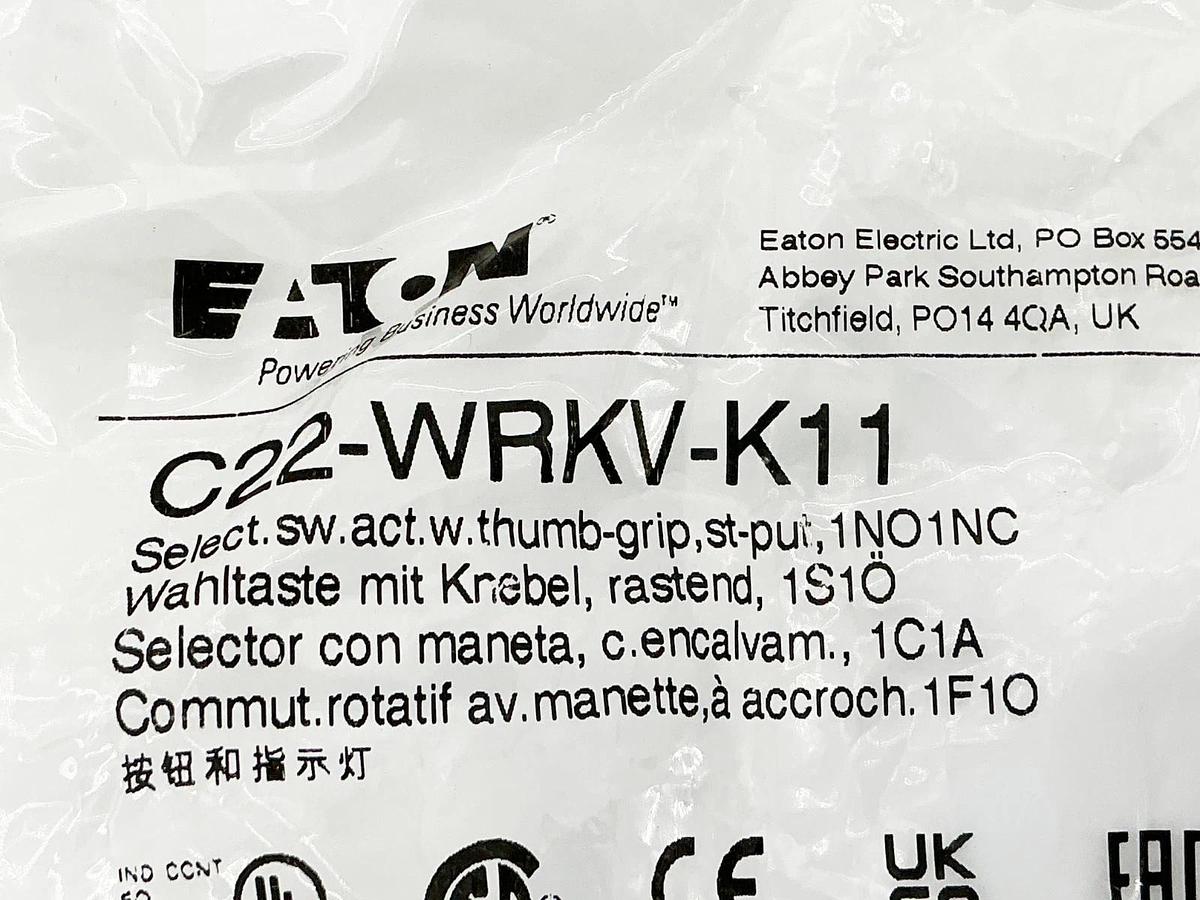 New Lot of 2 Eaton C22-WRKV-K11 Selector Switch 250V 4A
