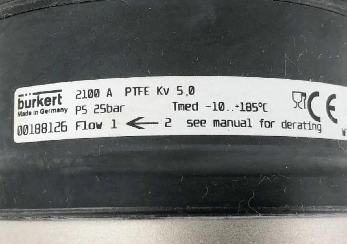 New Burkert 2100A-PTFE-Kv5,0 Valve w/ 8691-E3-..-0PU02 Pilot 00188126 00227262
