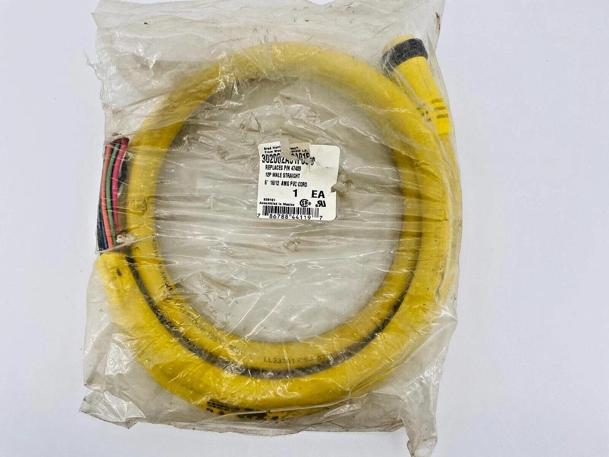 New Woodhead 302002A01F060 12P Male Straight PVC Cord 6ft 47409