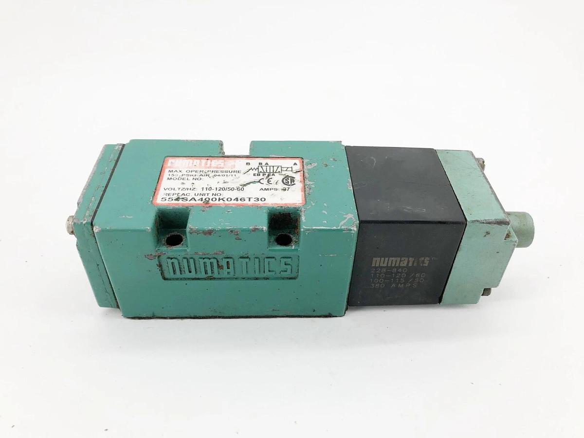 Used Asco Numatics 554SA400K046T30 Solenoid Valve 110-120/50-60 150psig 228-840