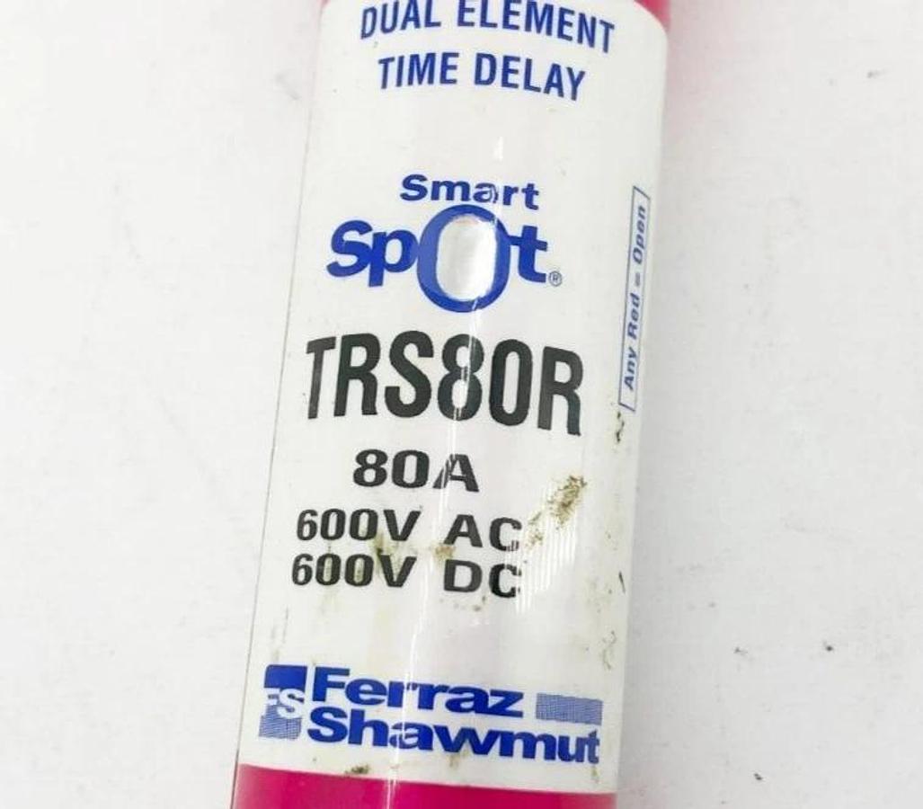 New Ferraz Shawmut TRS80R Smart Spot Fuse 80A 600VAC/DC Class RK5