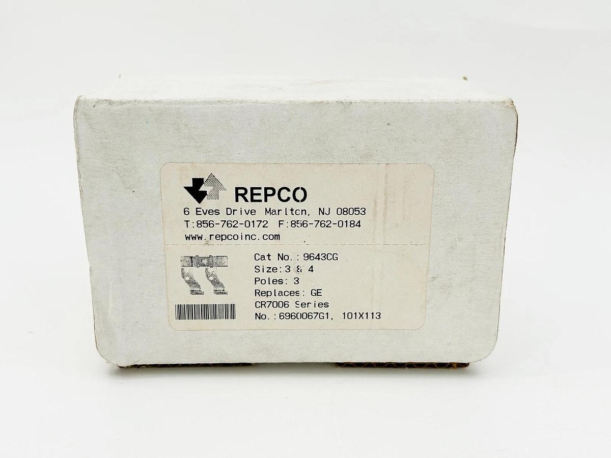 New Repco 9643CG Contact Kit GE CR7006 Replacement Size 4 3 Pole