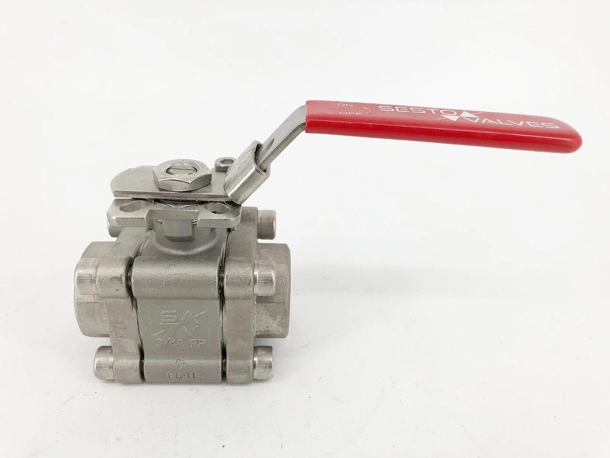 New Sesto Valves M32N-0T-S60F-L Ball Valve 3/4" 2000WOG B16.34 - No Box