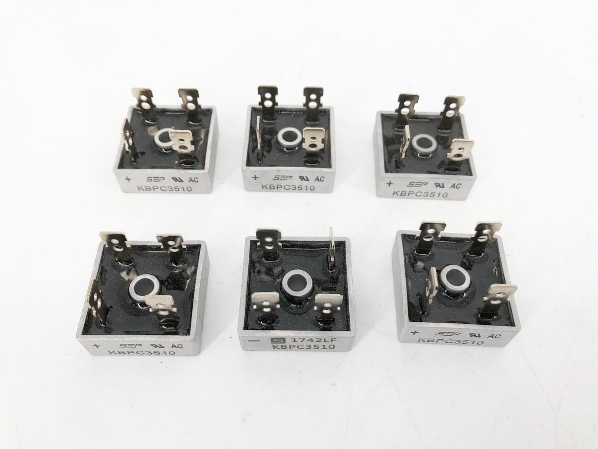 Lot of 6 New Siemens KBPC3510 Bridge Rectifiers 35A 1PH 1KV - No Box