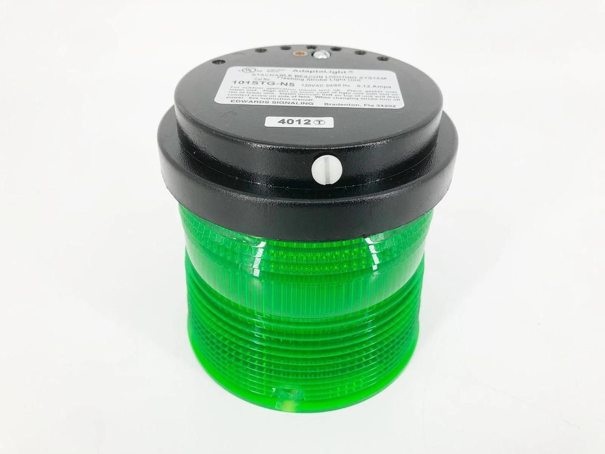 New Edwards Signaling 101STG-N5 Green Stackable Beacon Flashing Strobe 120VAC