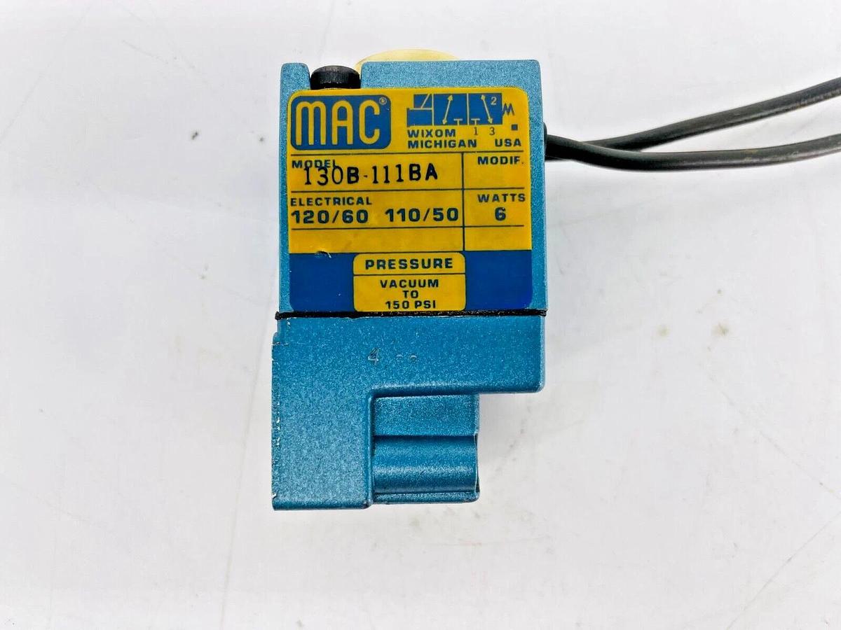 Used Mac Valves 130B-111BA Solenoid Valve 110/120V 6W 130B111BA