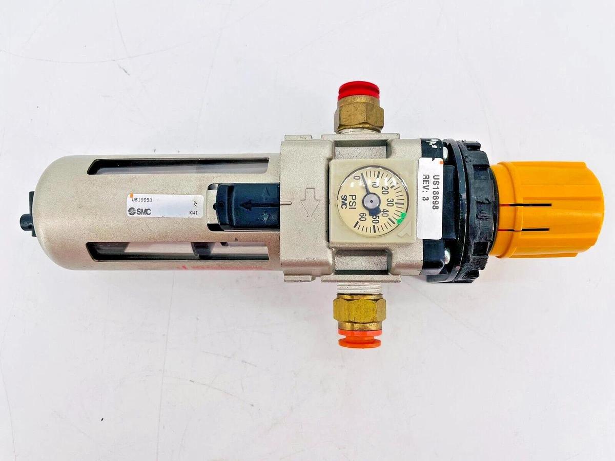 Used SMC US18698 Filter Regulator 0-60PSI