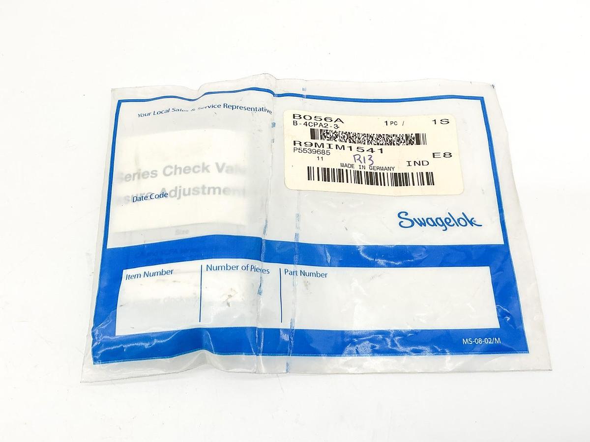 New Swagelok B-4CPA2-3 Poppet Check Valve