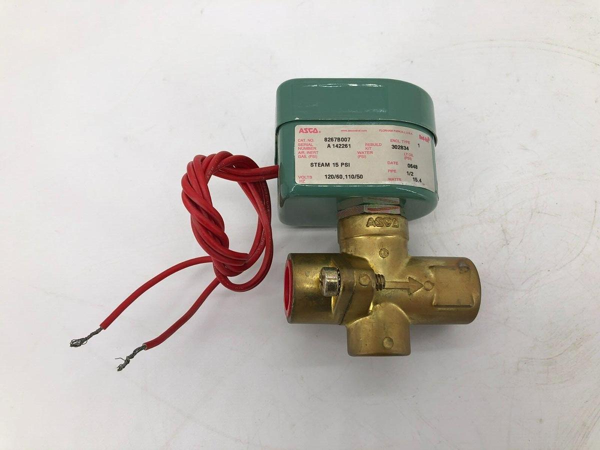 Used New Asco 8267B007 120/60 110/50 Direct Acting Solenoid Valve