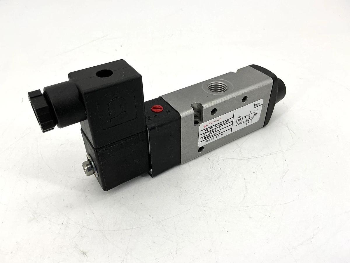 New Norgren V61R417A-A213JB Solenoid Valve 3/2NC 14-122°F 145PSI Coil-24V No Box