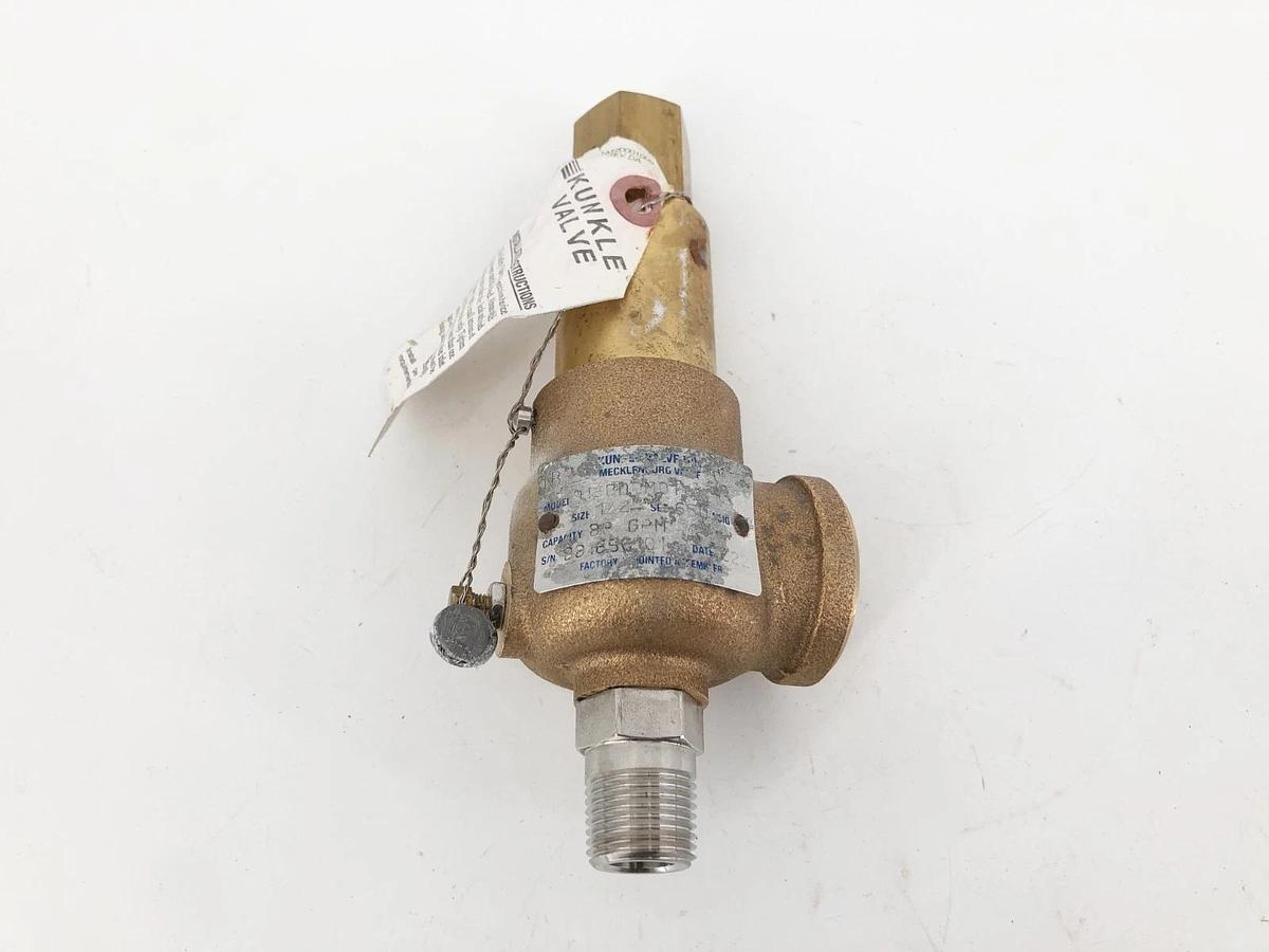 Used Kunkle 913BDCM01-JE Relief Valve 1/2" Set 650psig Capacity 88 GPM