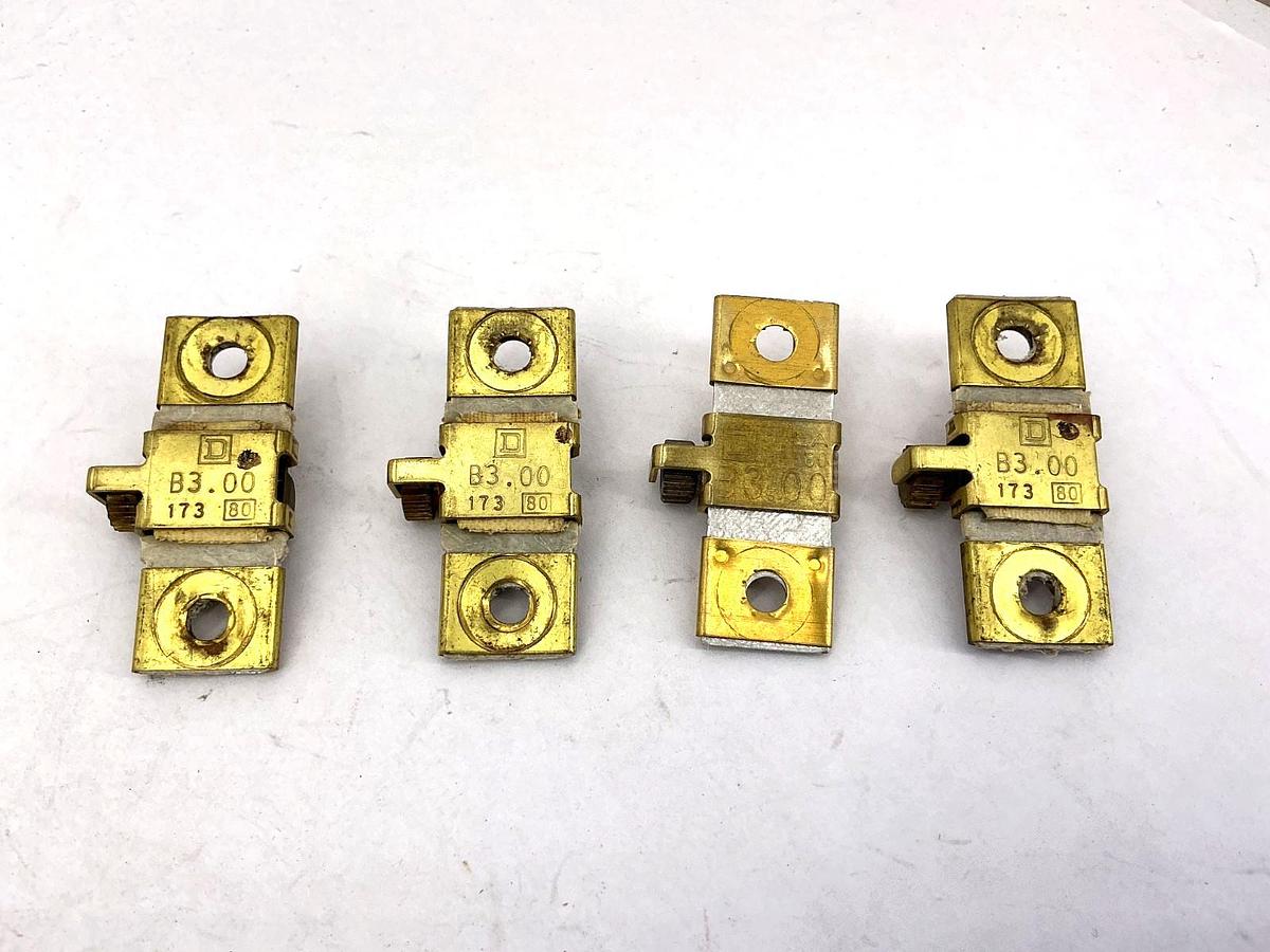 Used Lot of 4 Square D B3.00 Overload Relay Thermal Unit