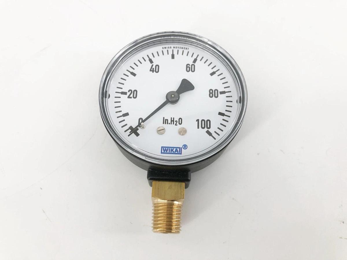 New Wika 52941783 Gauge 611.13.2.5" 0-100 IN H2O 1/4" Lower Mount