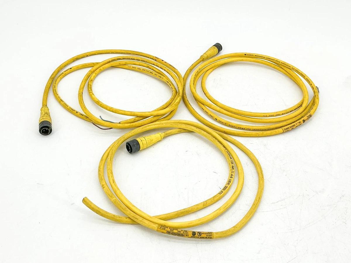 Used Lot of 3 Brad Harrison 702002D02F060 Micro-Change Cordset 2P 70021