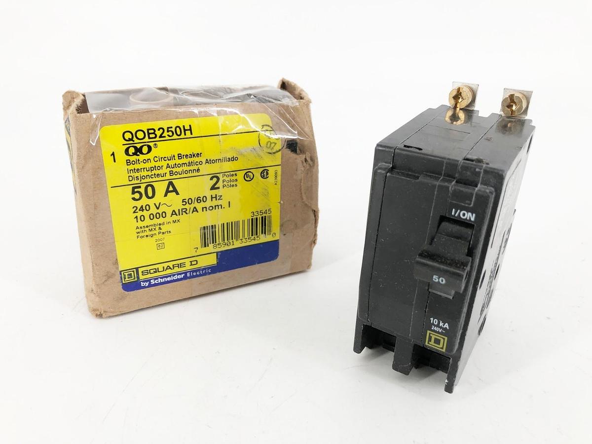 New Square D QOB250H Circuit Breaker 50A 240V 50/60Hz 2 Pole