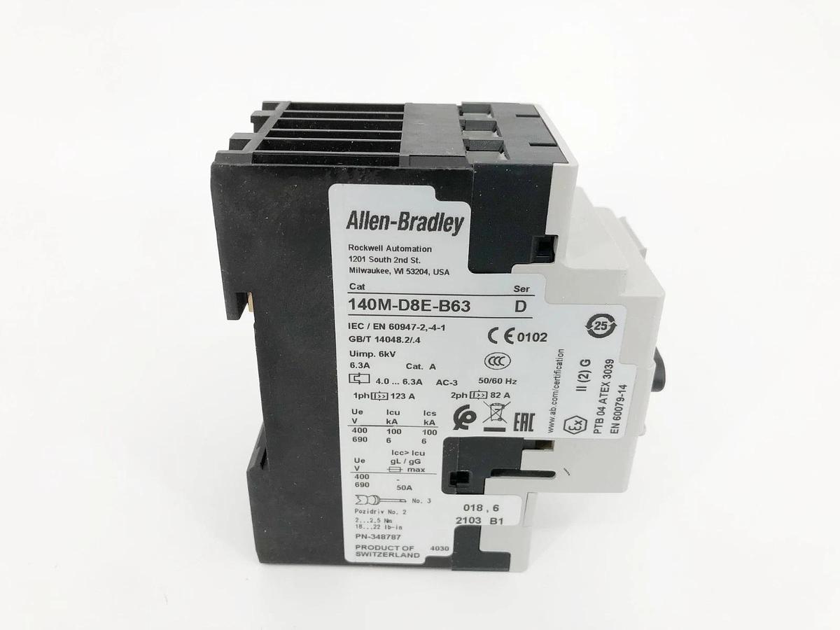 New Allen Bradley 140M-D8E-B63 Ser. D Motor Protector Breaker 4-6.3A