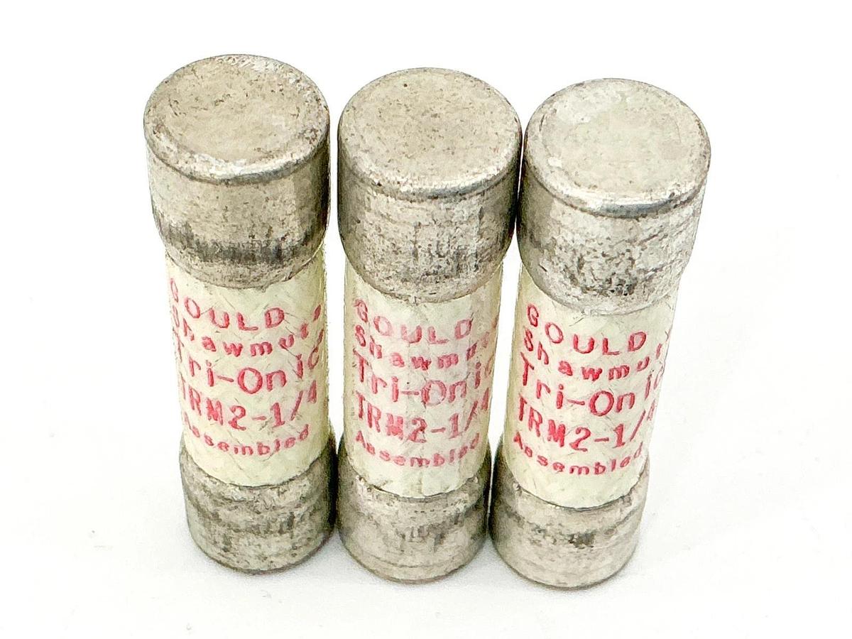 New Lot of 3 Gould Shawmut TRM2-1/4 Time Delay Fuse 2-1/4A 250V - No Box