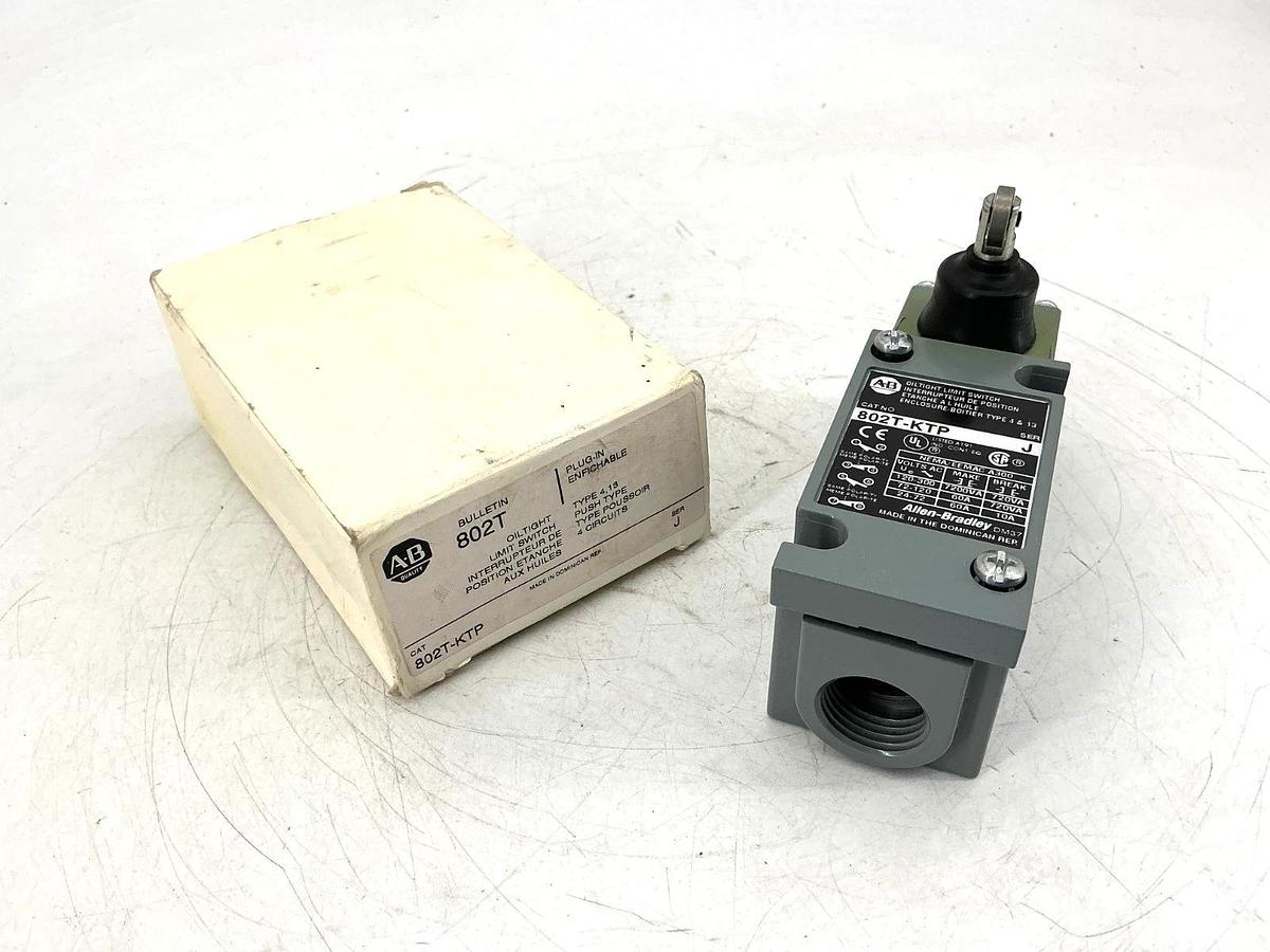 New Allen Bradley 802T-KTP Ser J Oiltight Limit Switch Roller 10A 300VAC 802TKTP