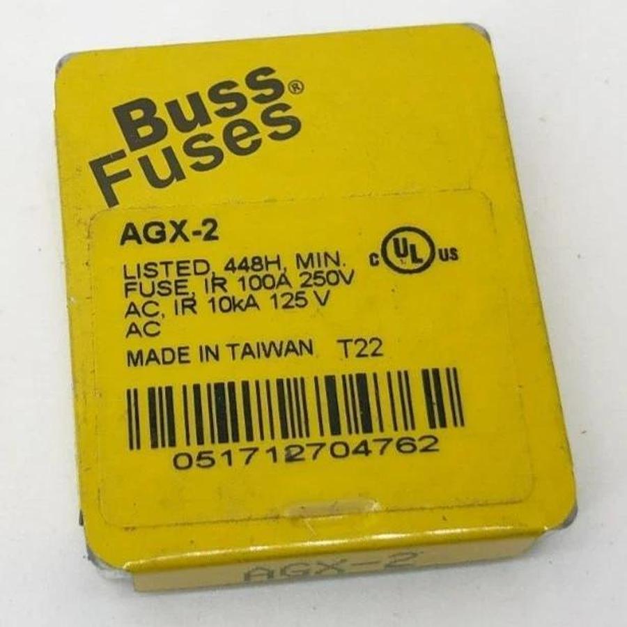Lot of 12 New Bussmann AGX-2 Mini Fuses 2A 250V 1/4" x 1"