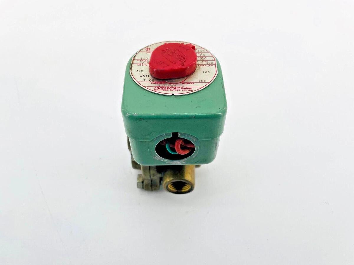 Used Asco 8342B3 120V Solenoid Valve 20W 3/16 125PSI