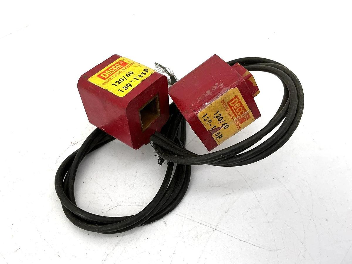 Lot of 2 New Decco 139-145P Solenoid Coil 2-Wire 115/120VAC 50/60HZ 139145P