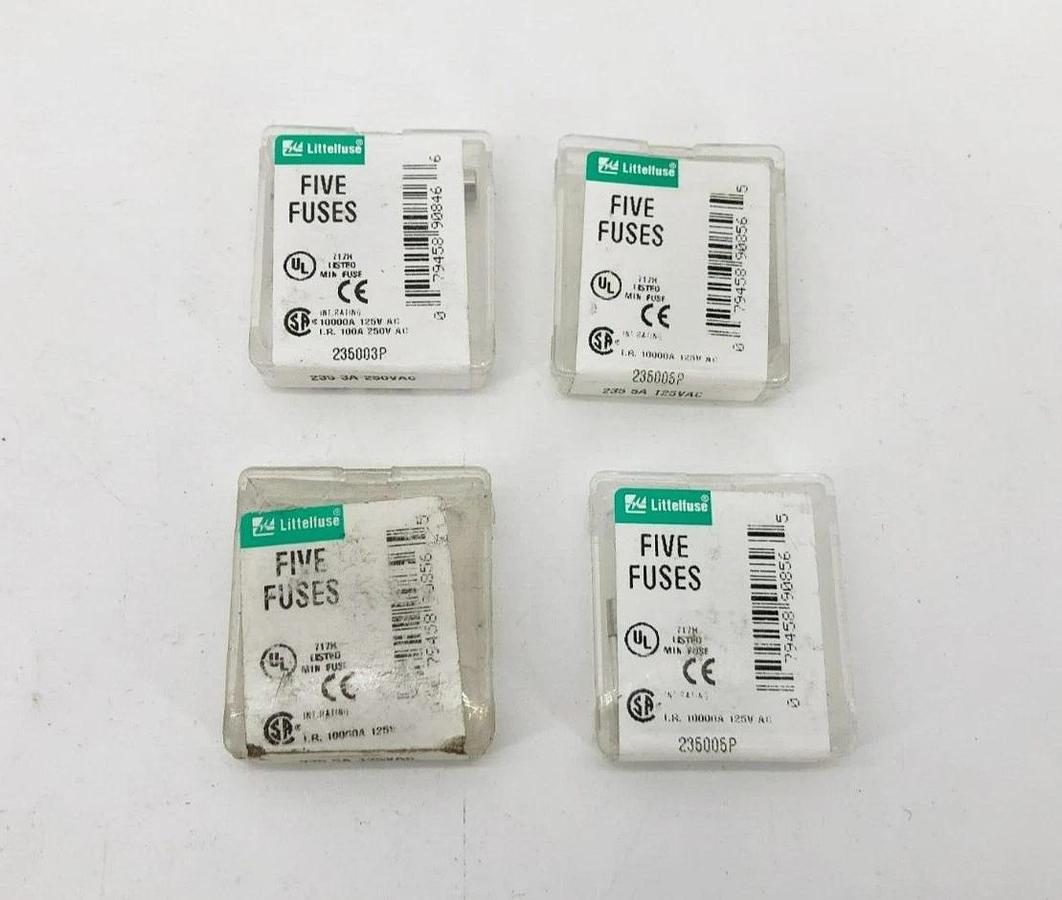 Lot of 18 New Littelfuse 235005P Fast Acting Fuses 5A 125V