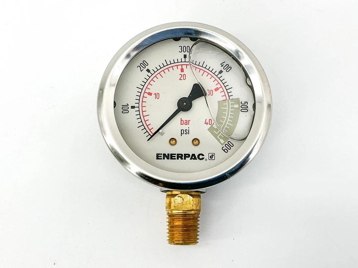 New Enerpac G2513L Pressure Gauge 0-600PSI 1/4NPT 2.5" Face 4240970