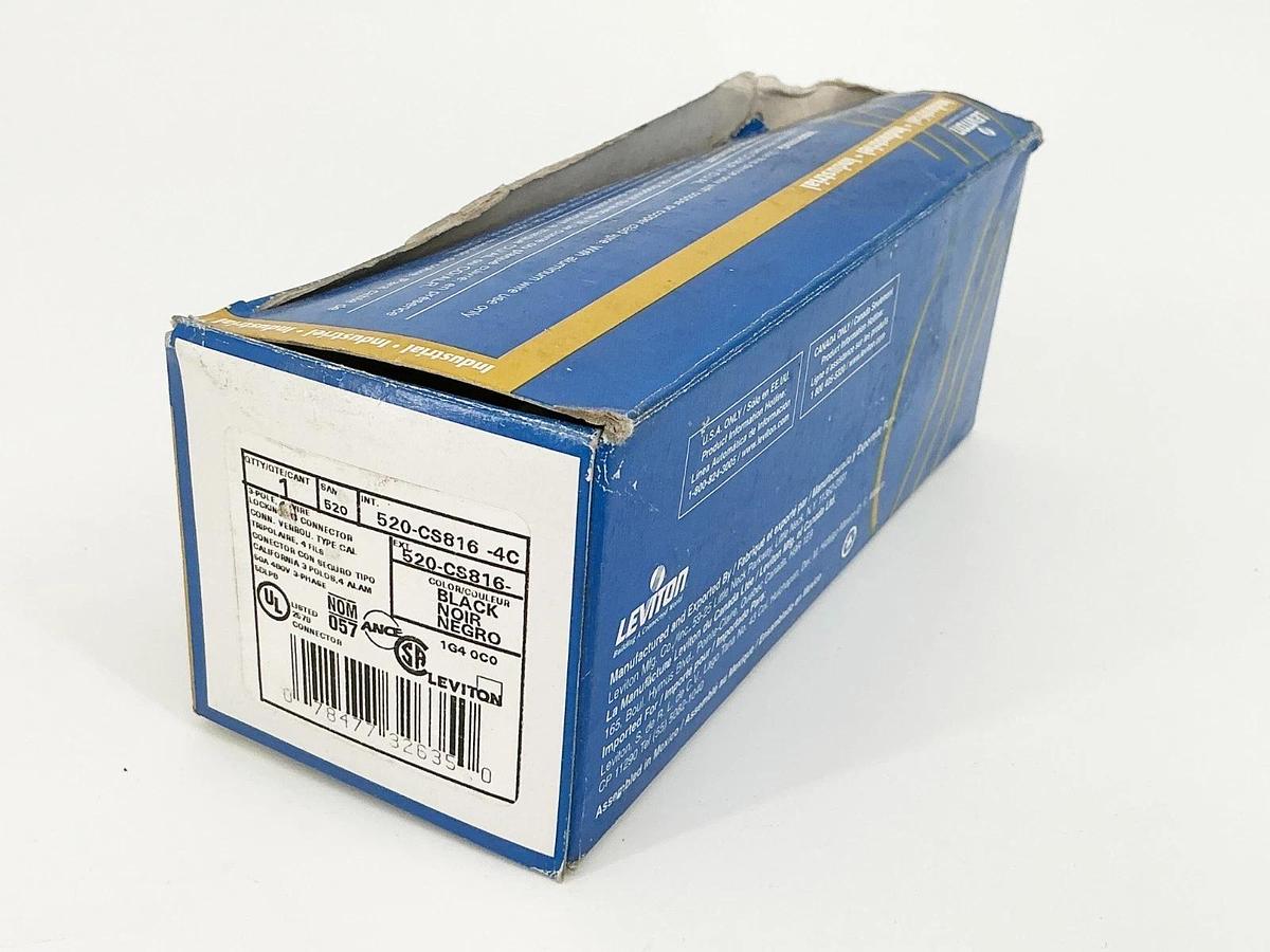 New Leviton 520-CS816-4C Connector Plug 3P 50A 480V