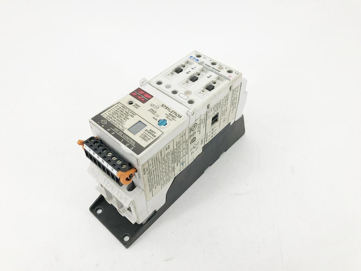 Used Eaton Cutler-Hammer S751L27N3S Soft Starter 27A 575VAC Max 24VDC Coil