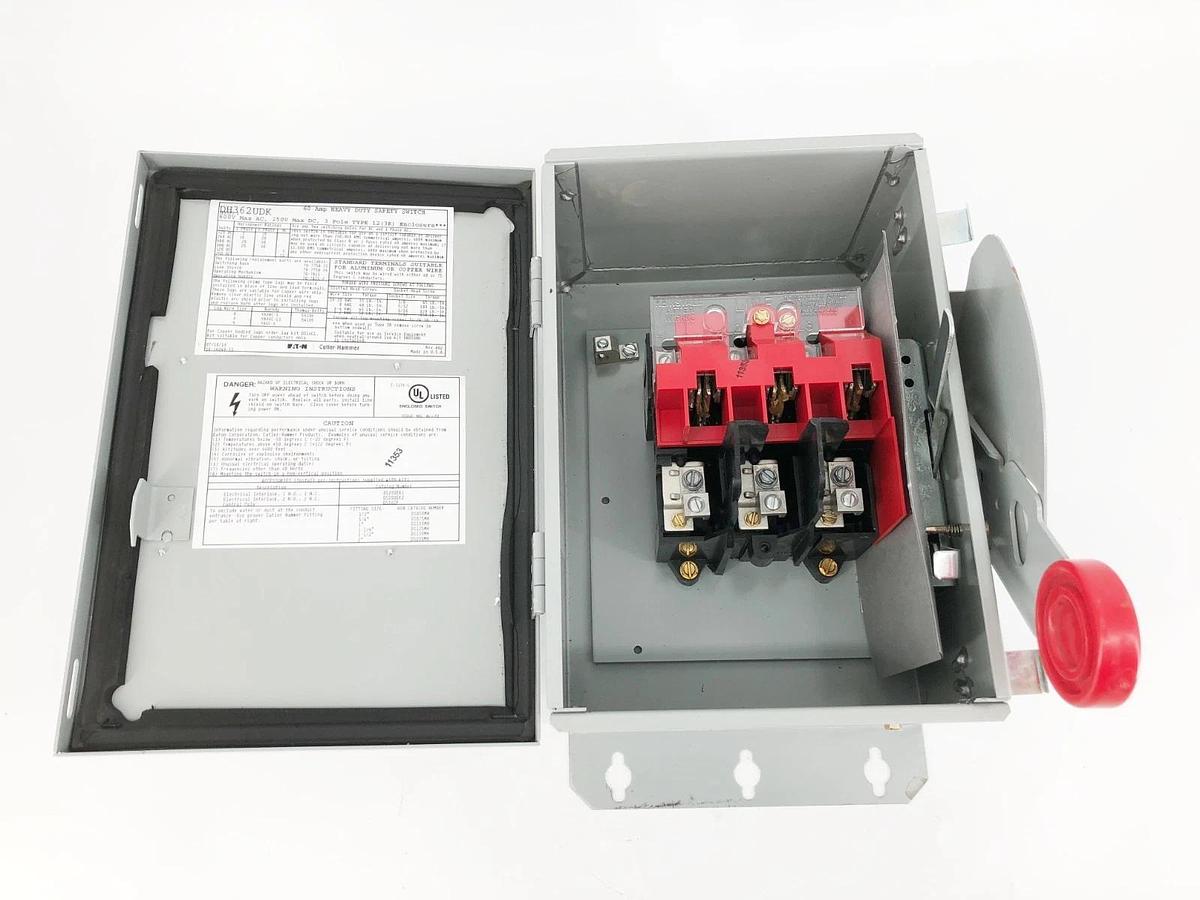 New Eaton DH362UDK Heavy Duty Safety Switch 60A 3P 600VAC 250VDC - No Box