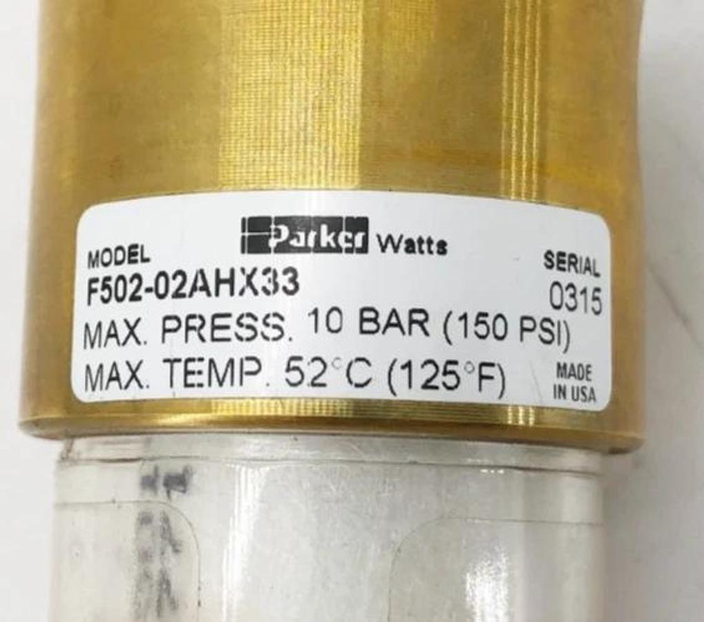 New Parker F502-02AHX33 Miniature Filter 1/4" 150psi