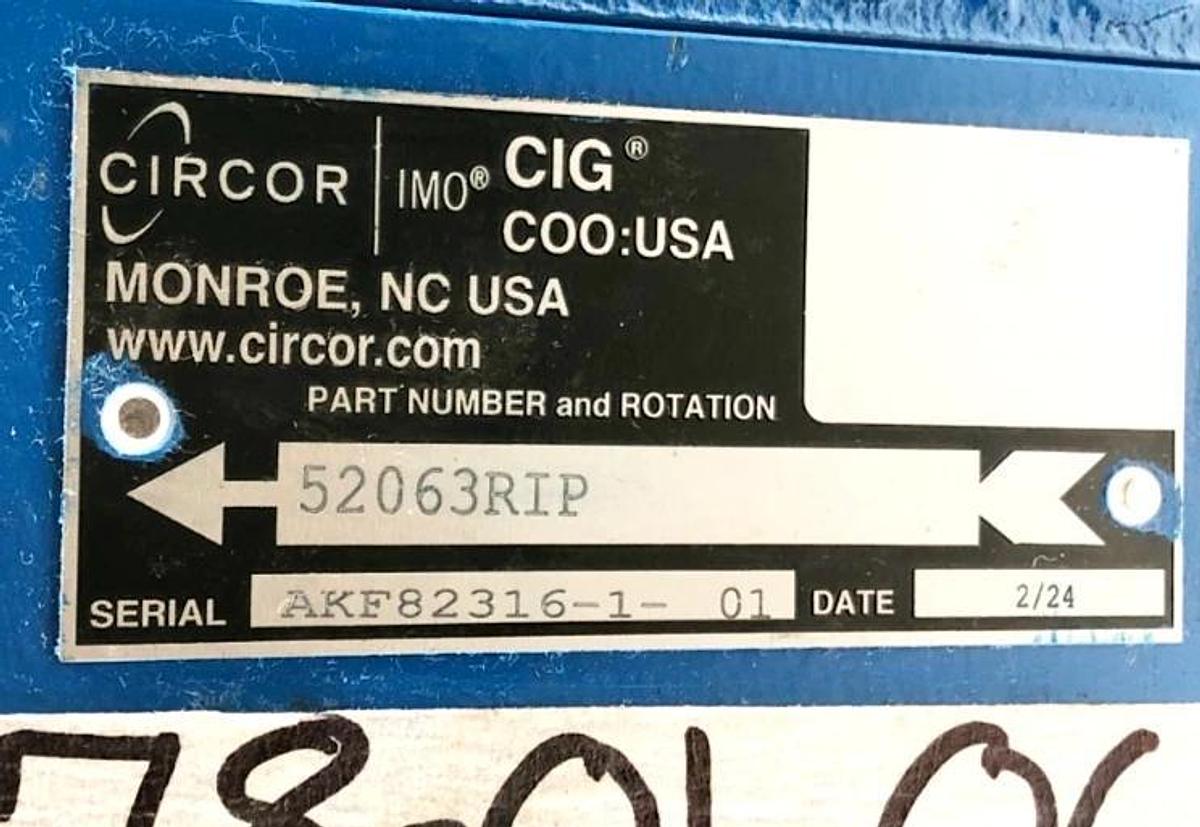 New IMO Circor 52063RIP Crescent Internal Gear Pump - No Box