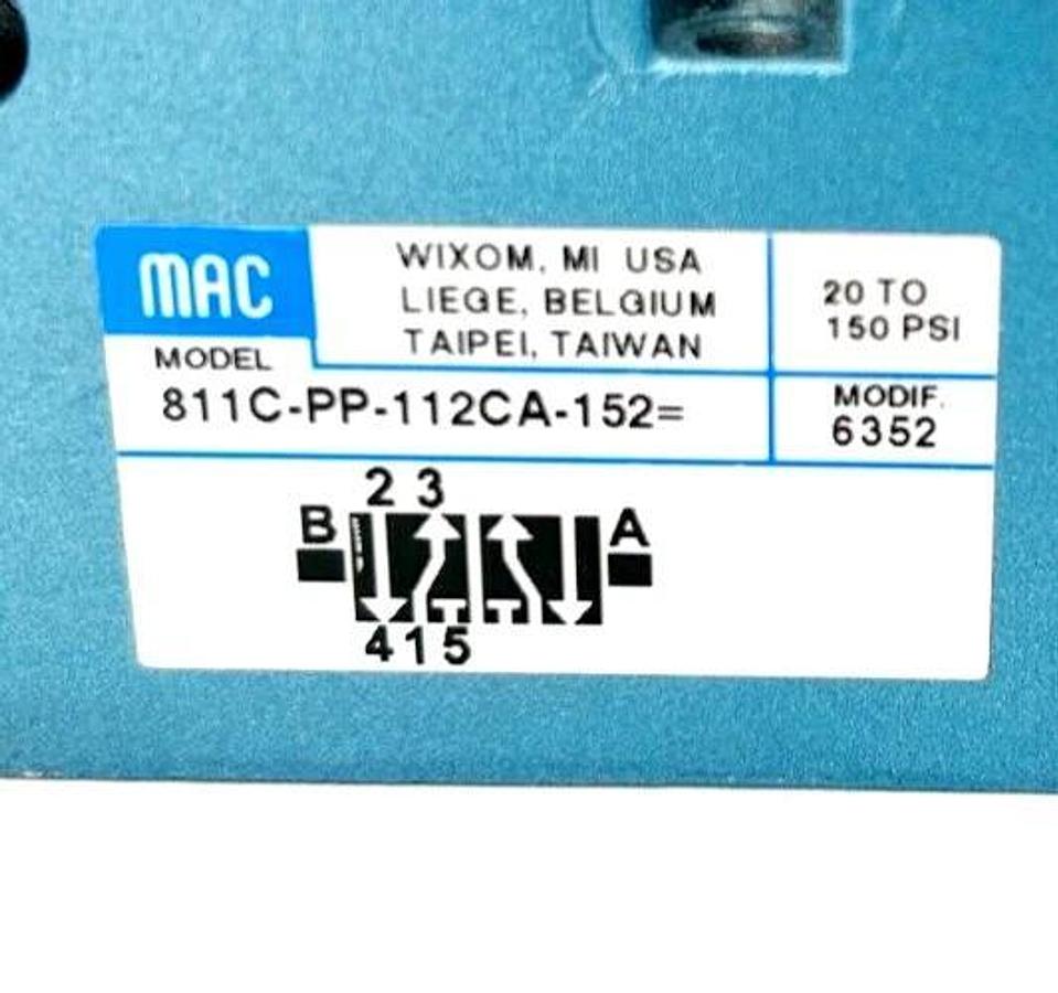 New MAC Valves 811C-PP-112CA-152 Solenoid Valve 120V 6.8W 20-150psi 28669